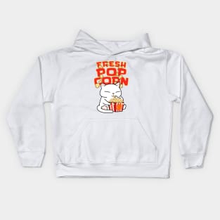 Chubby Cat Pop Corn Kids Hoodie